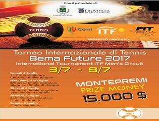 CT ALBINEA-TORNEO INTERNAZIONALE BEMA FUTURE 2017-International Tournament Itf Men’s Circuit-dal 01/07 al 08/07/20 …