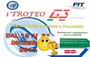CT REGGIO – 1° Trofeo G3-OPEN. e Femm. 2015-dal 18 al 31/12/2015-Vincono OTTOLINI e BALDUCCI